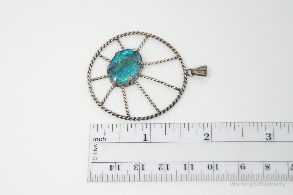 Vintage Handmade Native American Unsigned Opal Sterling Silver Pendant | Jewelry > Necklaces > Pendants | Wiccan Center