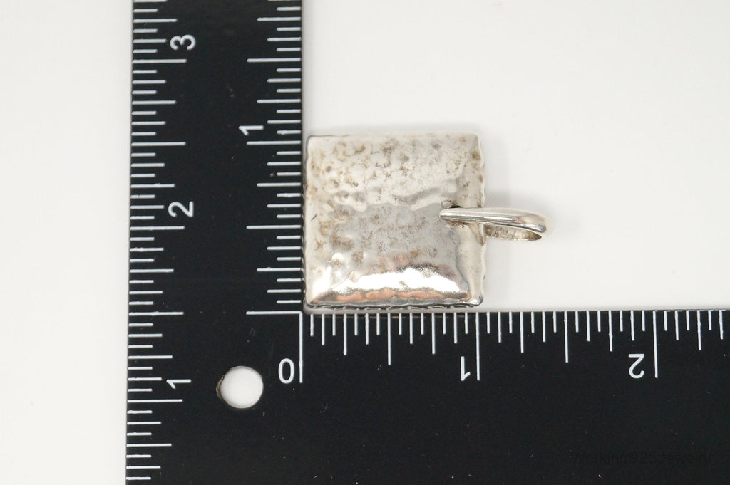 Vintage Silpada Hammered Square Pillow Sterling Silver Necklace Pendant | Jewelry > Necklaces > Pendants | Wiccan Center