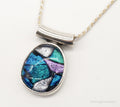 Vintage Large Dichroic Glass Sterling Silver Necklace | Jewelry > Necklaces > Pendants | Wiccan Center