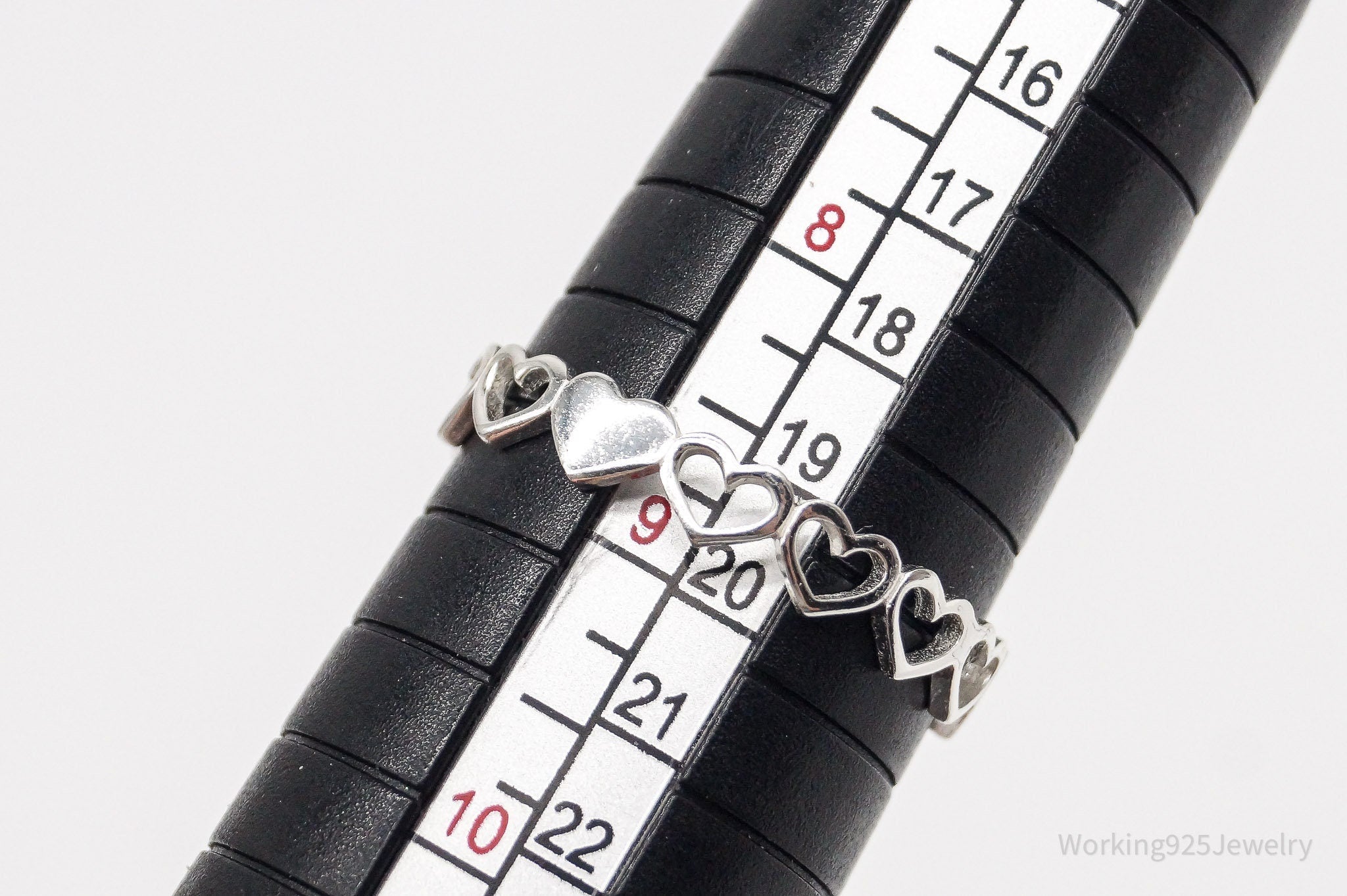 Vintage STE BEE Open Hearts Pattern Sterling Silver Band Ring - Size 8.75 | Jewelry > Rings | Wiccan Center
