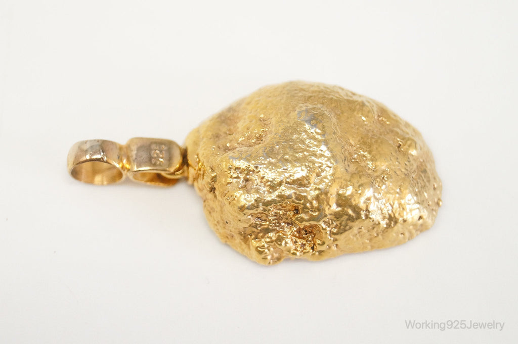 Vintage Druzy Agate Geode Gold Vermeil Sterling Silver Necklace Pendant | Jewelry > Necklaces > Pendants | Wiccan Center