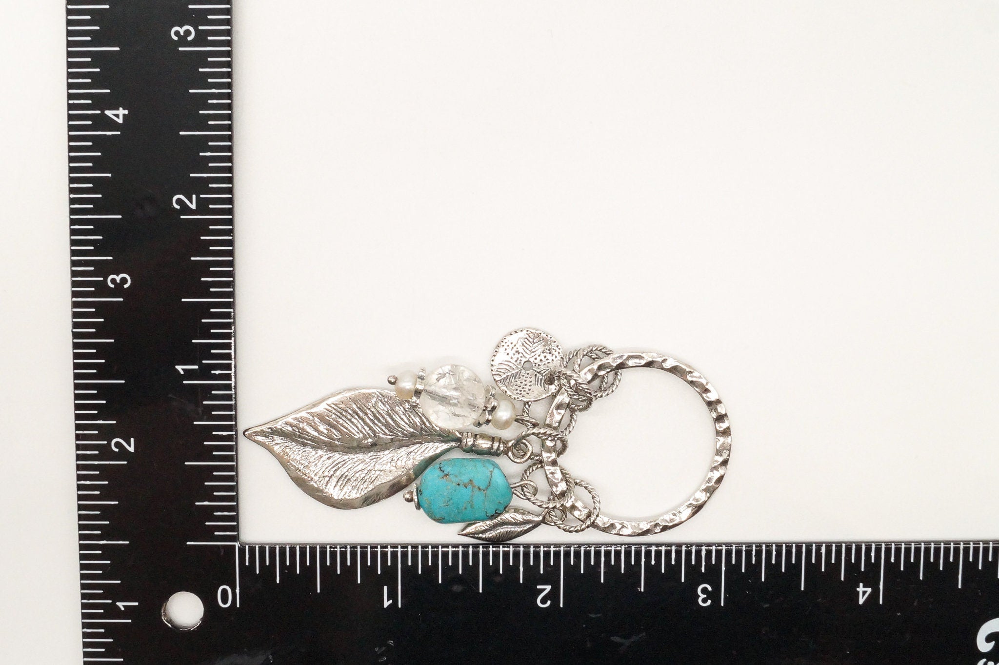 Designer Silpada Leaves Turquoise Quartz Charms Sterling Silver Pendant | Jewelry > Necklaces > Pendants | Wiccan Center