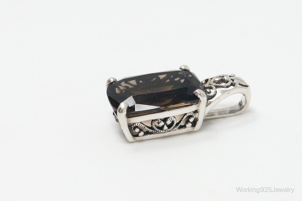 Vintage Designer CNA Large Smoky Topaz Sterling Silver Pendant | Jewelry > Necklaces > Pendants | Wiccan Center