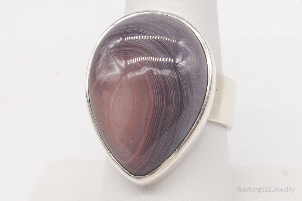 Vintage Lace Agate Sterling Silver Ring - Size 8.5 Adjustable | Jewelry > Rings | Wiccan Center
