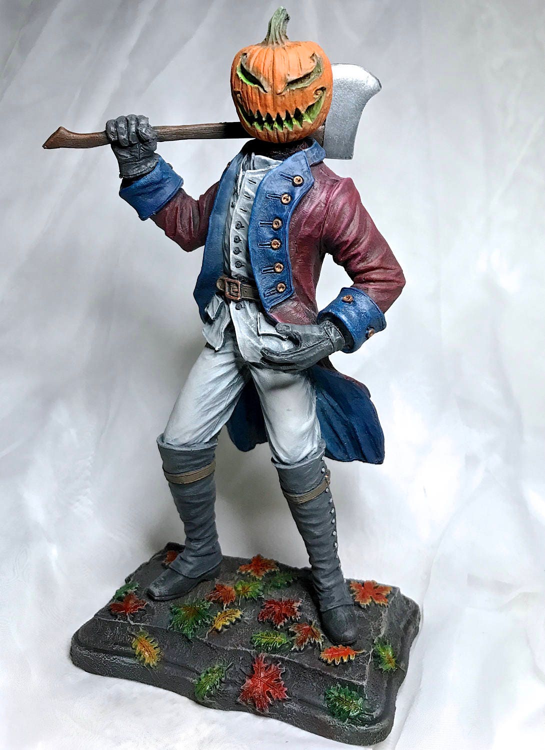 Headless Horseman Statue, Full Color Resin Sculpture | Gothic Legend of Sleepy Hollow Figurine | Dark Folklore Art for Spooky Home Decor