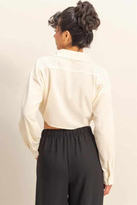 HYFVE Washed Tie Front Crop Top | | Wiccan Center