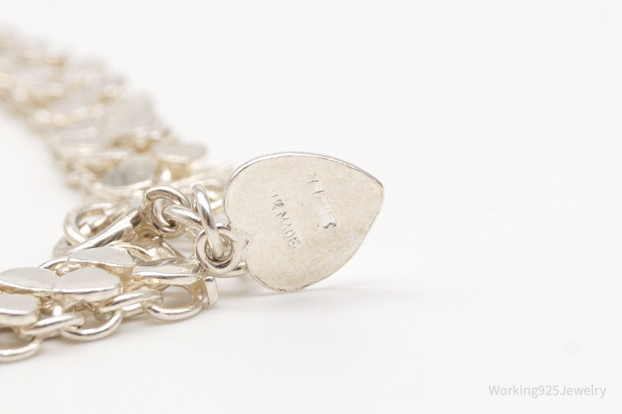 Vintage Hearts Mesh Chain Link Silver Bracelet | Jewelry > Bracelets | Wiccan Center
