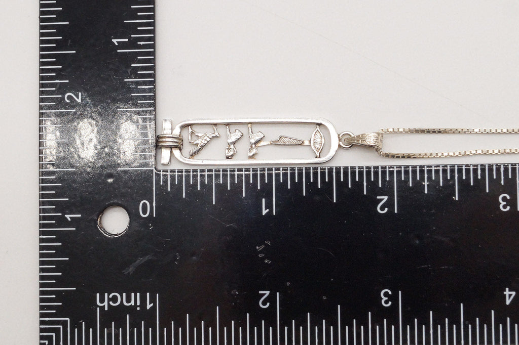 Vintage Large Egyptian Cartouche Sterling Silver Necklace | Jewelry > Necklaces > Pendants | Wiccan Center