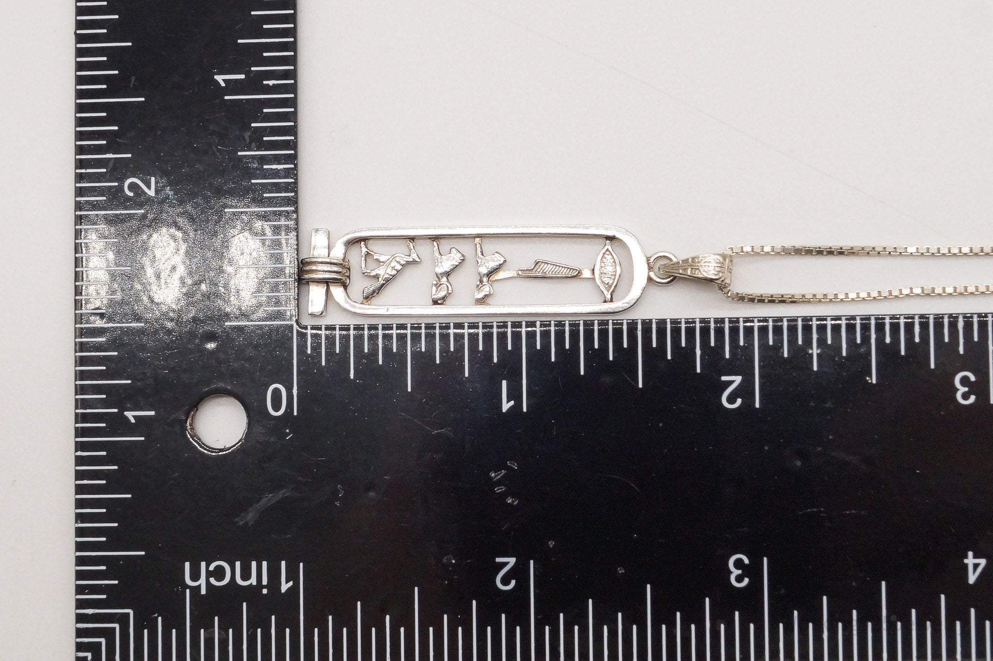 Vintage Large Egyptian Cartouche Sterling Silver Necklace | Jewelry > Necklaces > Pendants | Wiccan Center
