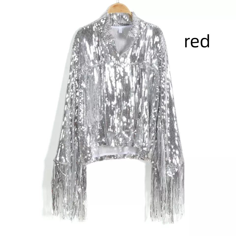 Bar Dance Performance Clothing Fashionable Sequins Coat | null | Wiccan Center