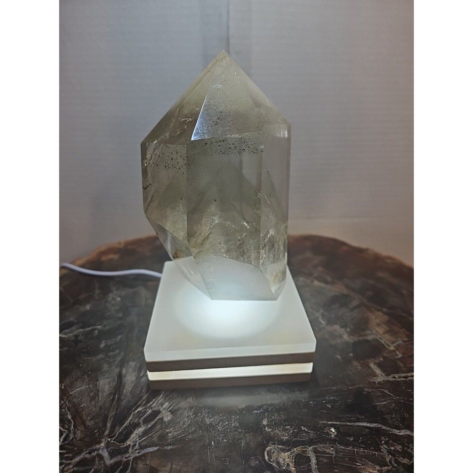 Green Ghost Phantom Quartz Crystal Obelisk — 2.7 lbs, Madagascar | CrystalCloud Company