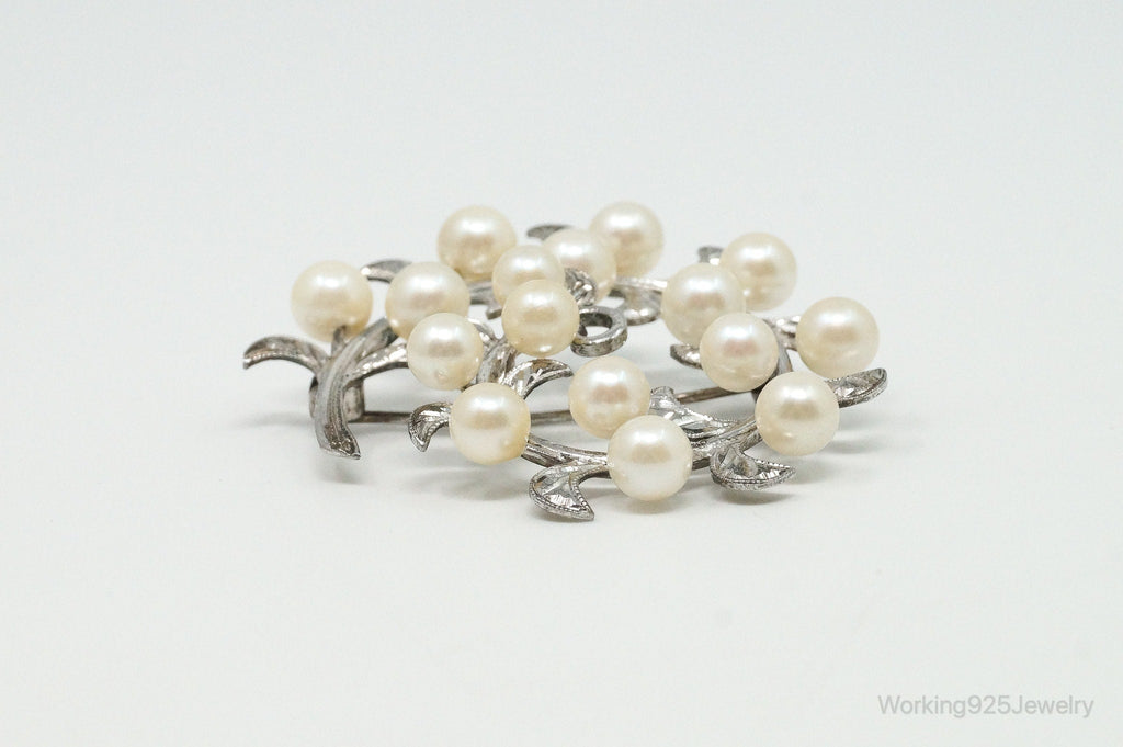 Large Antique Faux Pearl Sterling Silver Brooch Pin | Jewelry > Brooches, Pins & Clips | Wiccan Center