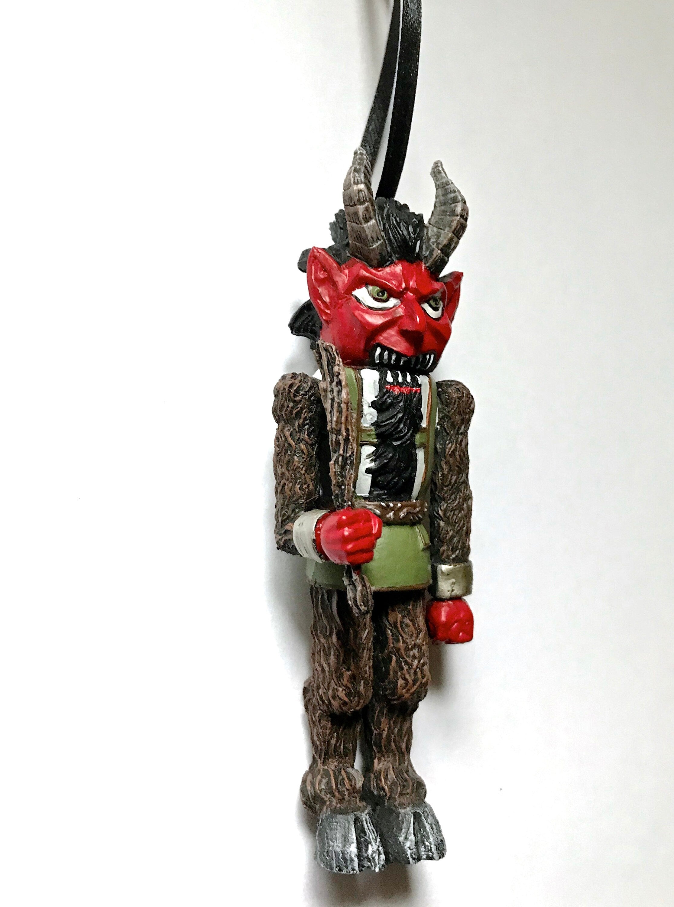 Krampus Nutcracker Ornament, Full Color, Resin Sculpture | Mythical Creature Figurine | Unique Dark Christmas Demon, Gothic Holiday Decor