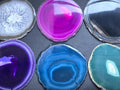 Round Circular Agate Slices (2 Pounds)(4.5 - 5.0 Inches)(Size #4) Two LBs Wholesale Pink Black Blue Natural Teal Pink Purple Mixed Colors Amazing Crystals