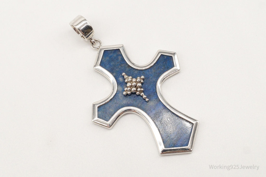 Designer Whitney Kelly Large Lapis Lazuli Cross Sterling Silver Pendant | Jewelry > Necklaces > Pendants | Wiccan Center