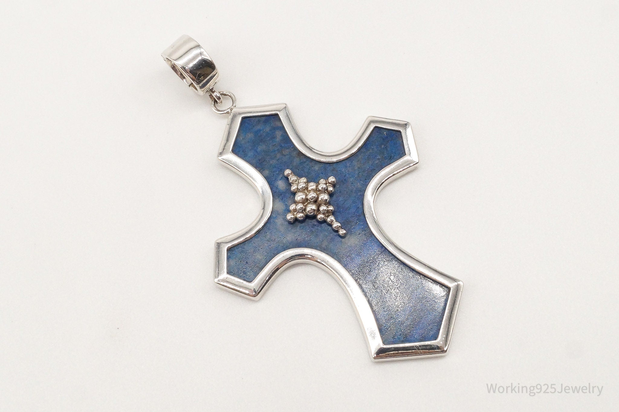 Designer Whitney Kelly Large Lapis Lazuli Cross Sterling Silver Pendant | Jewelry > Necklaces > Pendants | Wiccan Center