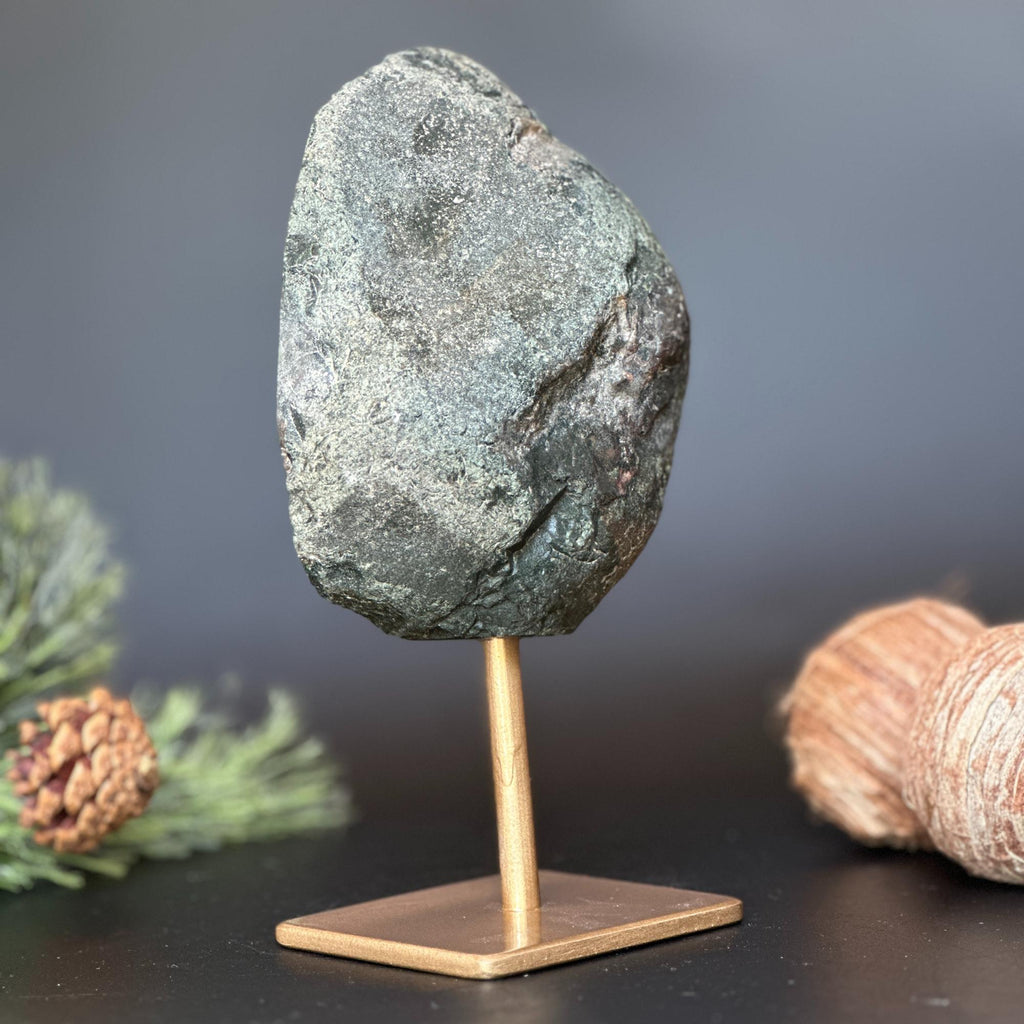 7in XL Natural Jasper With Metal Stand | Stalactite Eye Display | Wiccan Center