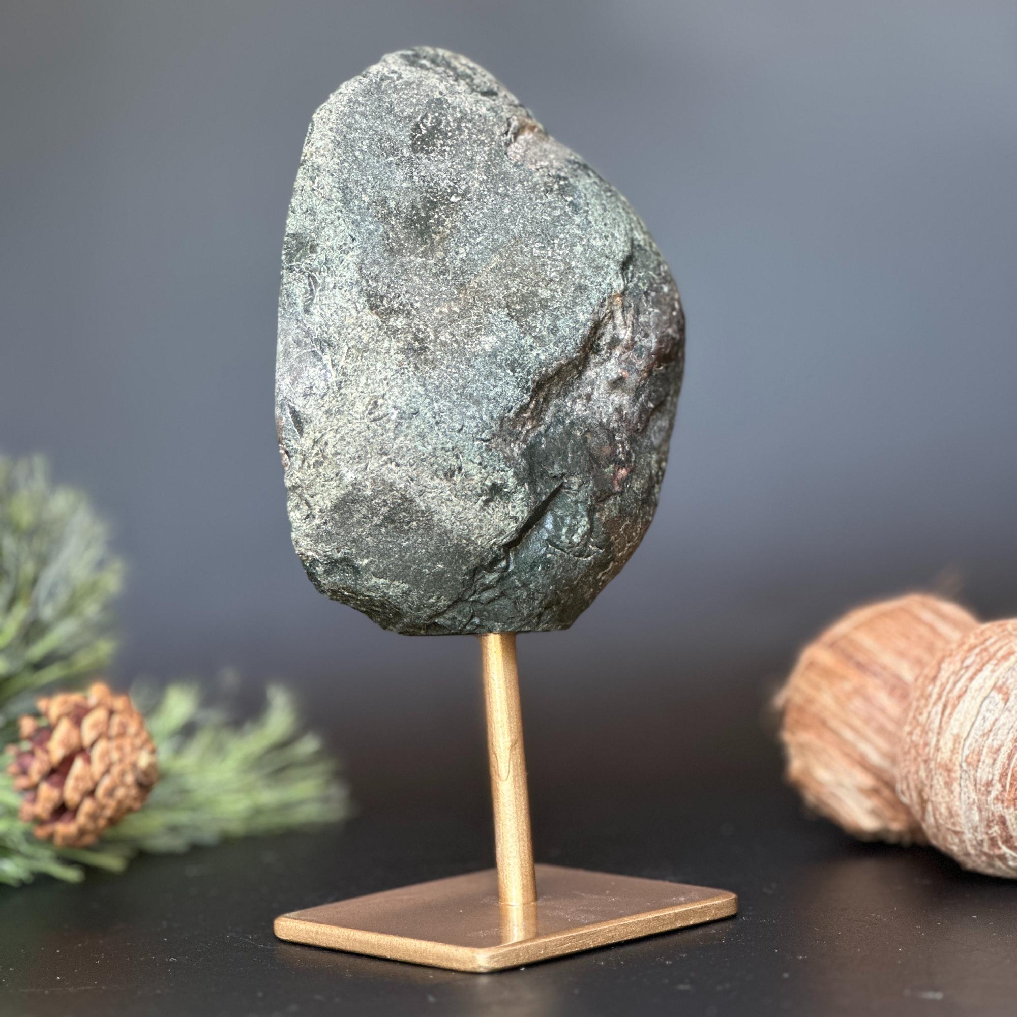 7in XL Natural Jasper With Metal Stand | Stalactite Eye Display | Wiccan Center