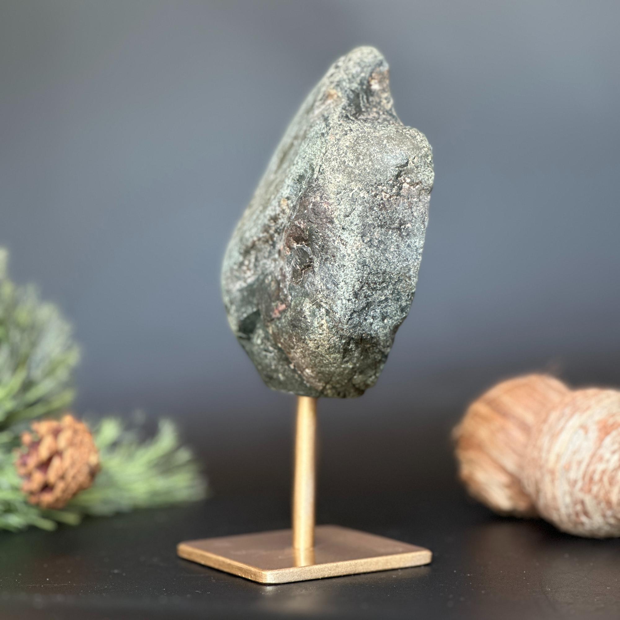 7in XL Natural Jasper With Metal Stand | Stalactite Eye Display | Wiccan Center