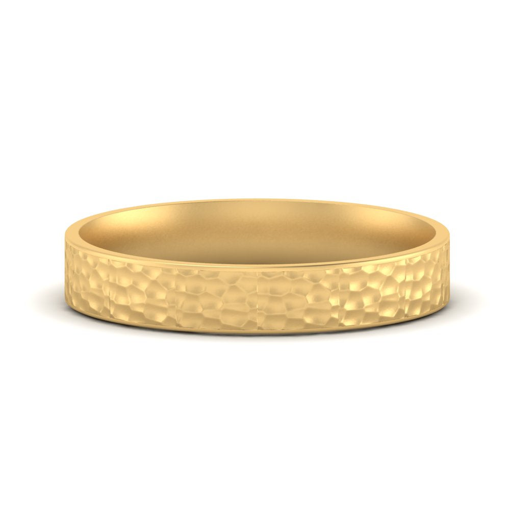 5 MM Hammered Finish Mens Wedding Band
