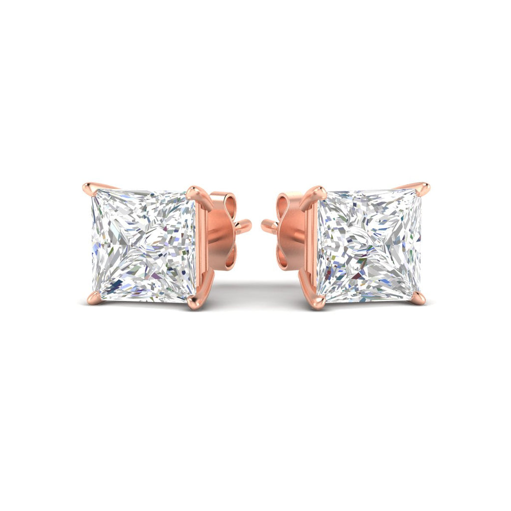 Princess Cut Diamond Solitaire Stud Earrings [IGI Certified]
