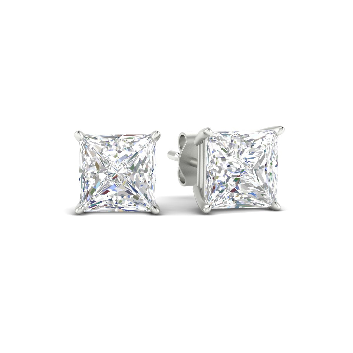 Princess Cut Diamond Solitaire Stud Earrings [IGI Certified]