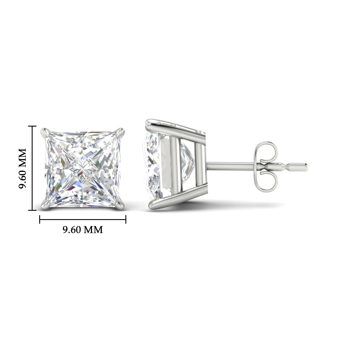 Princess Cut Diamond Solitaire Stud Earrings [IGI Certified]