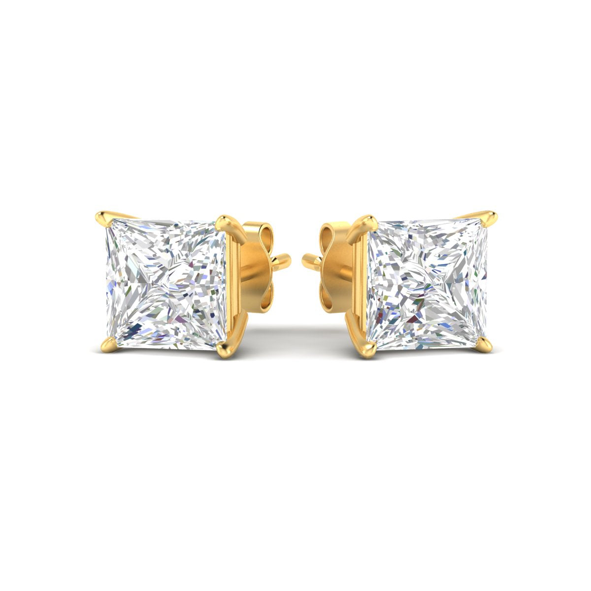 Princess Cut Diamond Solitaire Stud Earrings [IGI Certified]