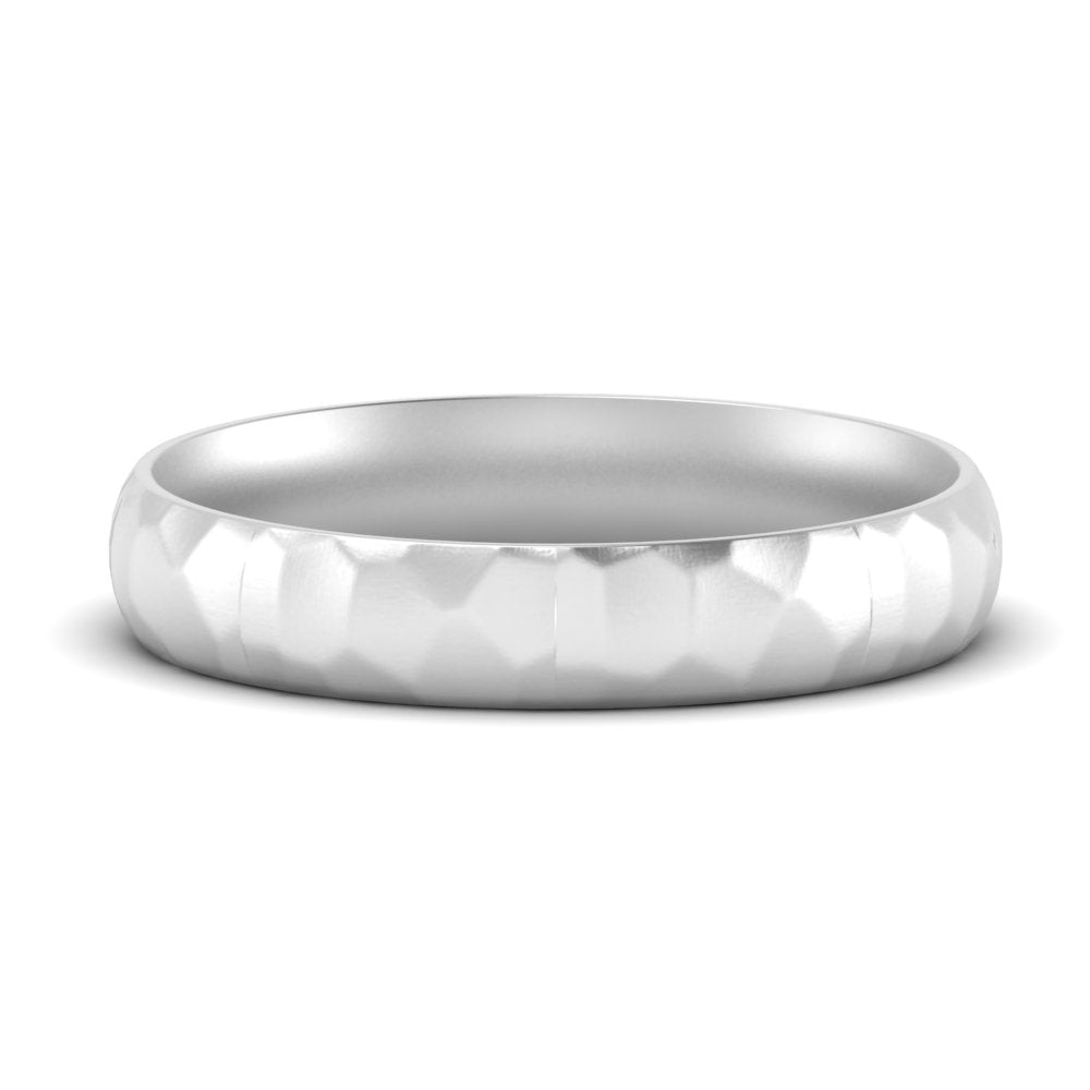 5 mm Mens Hammered Comfort Fit Wedding Band