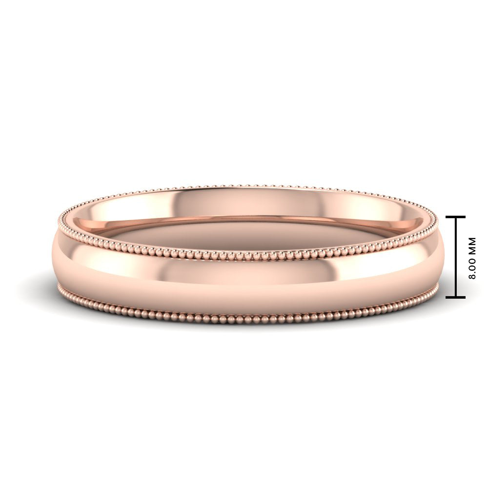 4 mm Comfort Fit Wedding Band Milgrain Edge