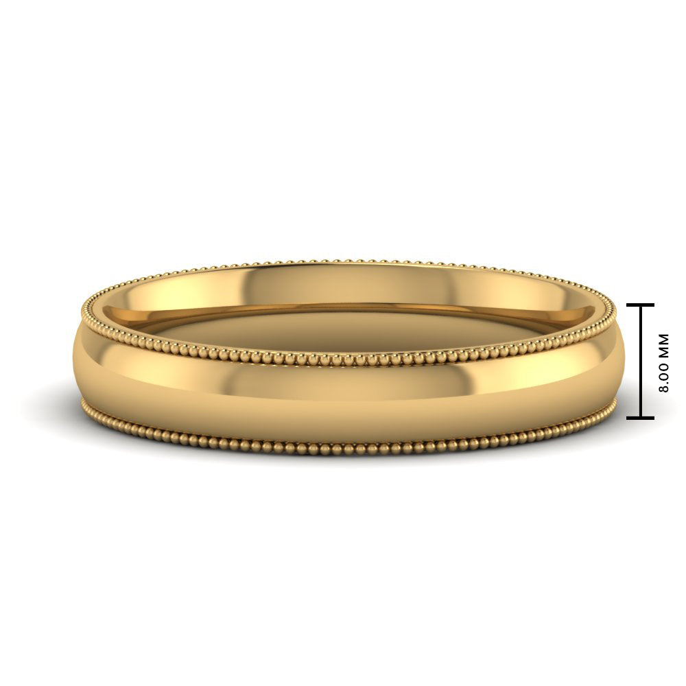 4 mm Comfort Fit Wedding Band Milgrain Edge