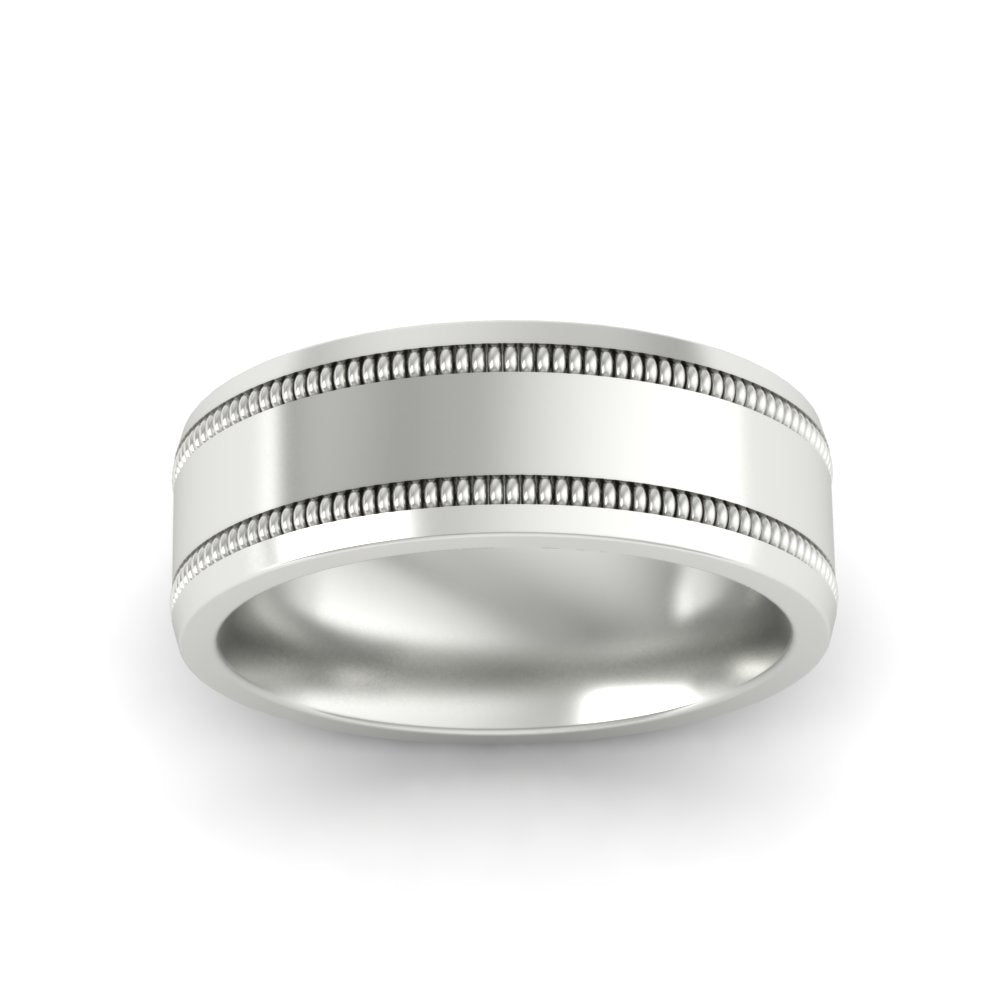5 mm Mens Band Double Milgrain