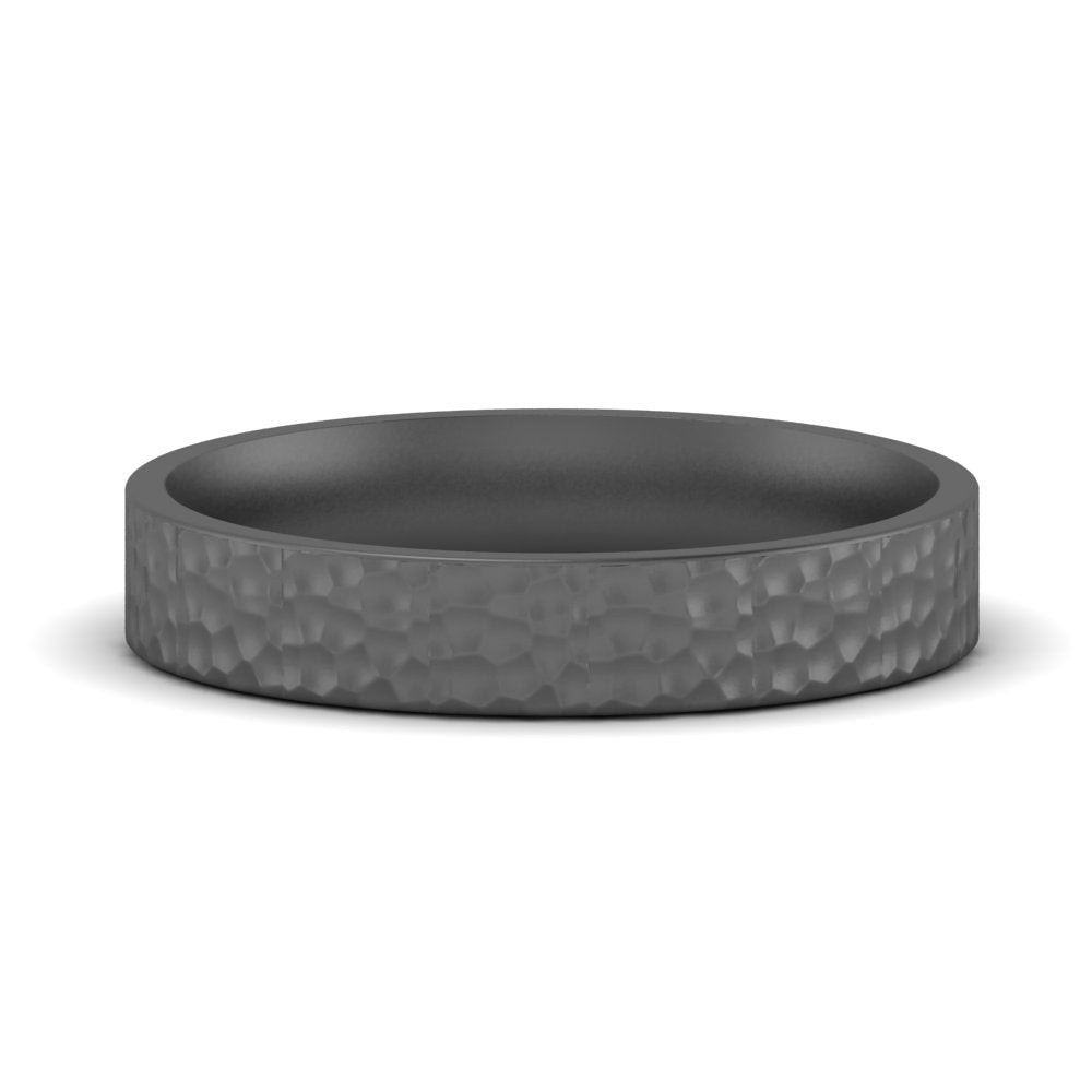 Hammered Wedding Band Comfort Fit 5 mm