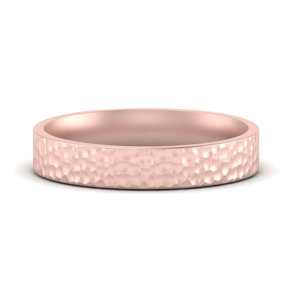Hammered Wedding Band Comfort Fit 5 mm