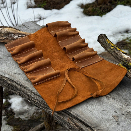8 Pocket Leather Tool Roll | Tool roll | Wiccan Center