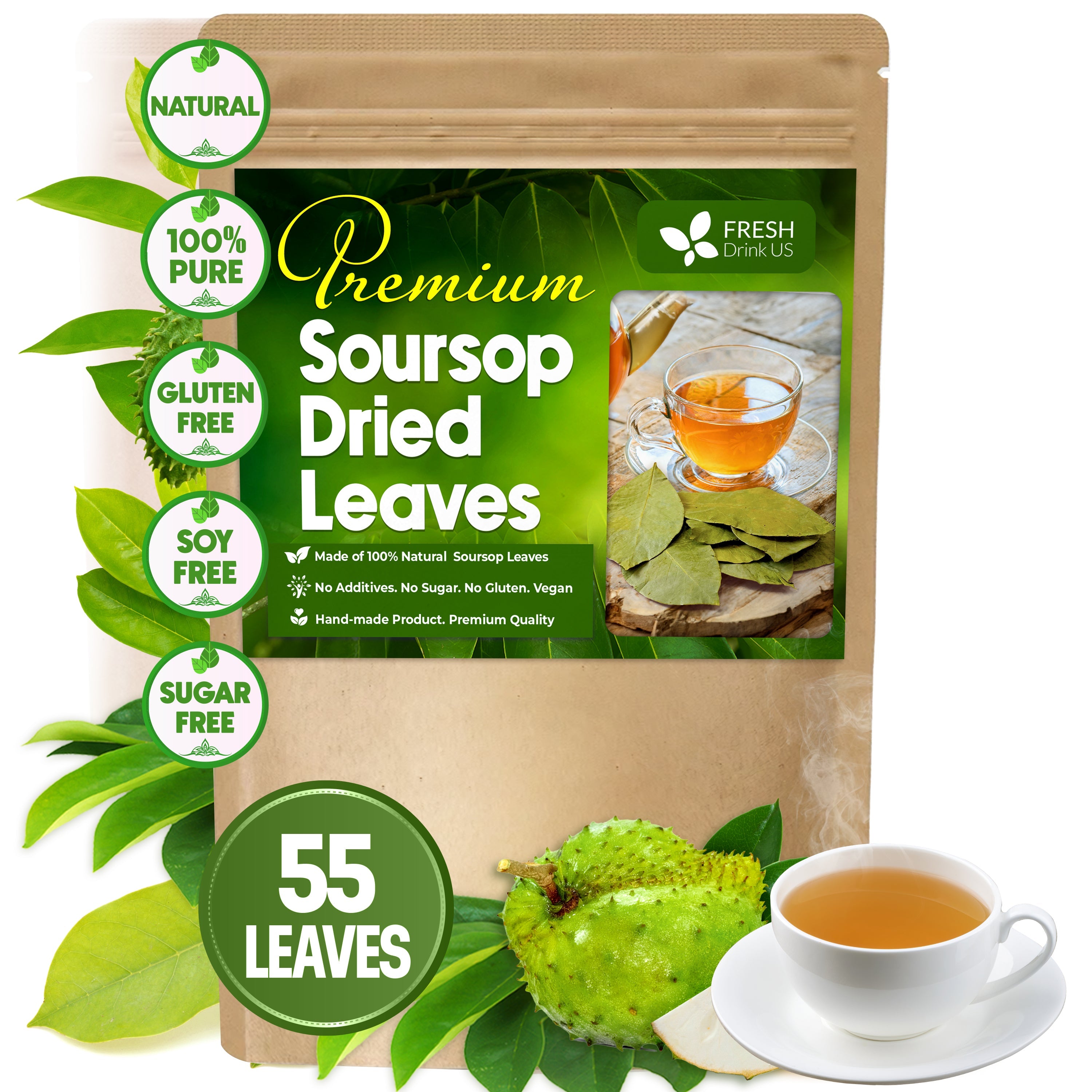 Premium Soursop Leaves Tea bags, Dried Soursop Leaves, Soursop Leaf Powder, Guanabana Leaves Tea, Hoja Guanabana Tea | Tea | Wiccan Center