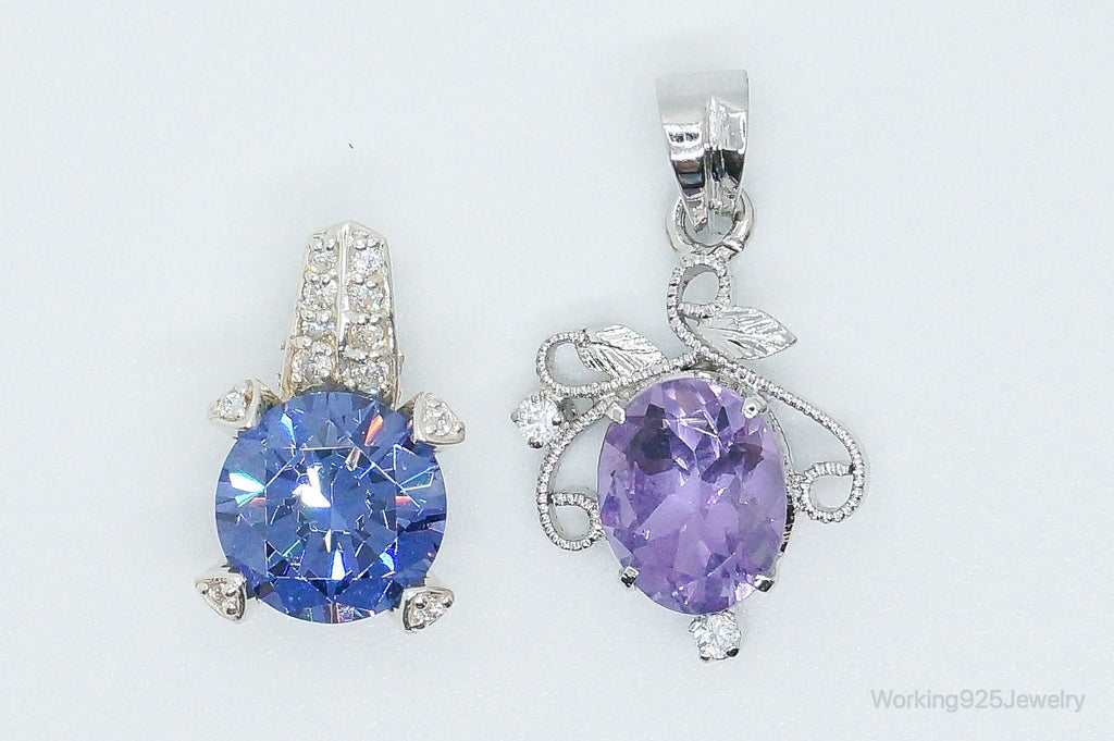 Diamonique Amethyst Cubic Zirconia Sterling Silver Necklace Pendants | Jewelry > Necklaces > Pendants | Wiccan Center