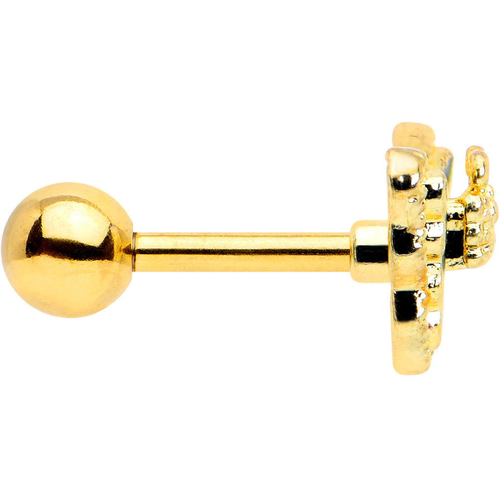 16G 1/4 Vitrail Gem Gold Tone Classic Butterfly Cartilage Earring | CARTILAGE Tragus | Wiccan Center