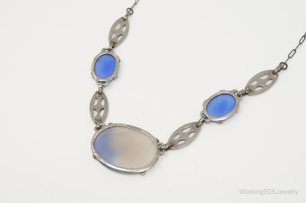 Antique Glass Sterling Silver Filigree Necklace | Jewelry > Necklaces > Pendants | Wiccan Center