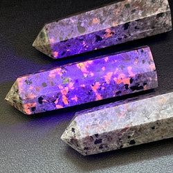 Syenite Standing Point Obelisk Tower (UV Reactive) Carving Gemstone Statue Home Decor Supply | Home & Living > Home Decor > Home Accents > Rocks & Geodes | Wiccan Center