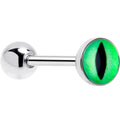 Kitty Green Eye UV Reactive Barbell Tongue Ring | BARBELL Tongue | Wiccan Center