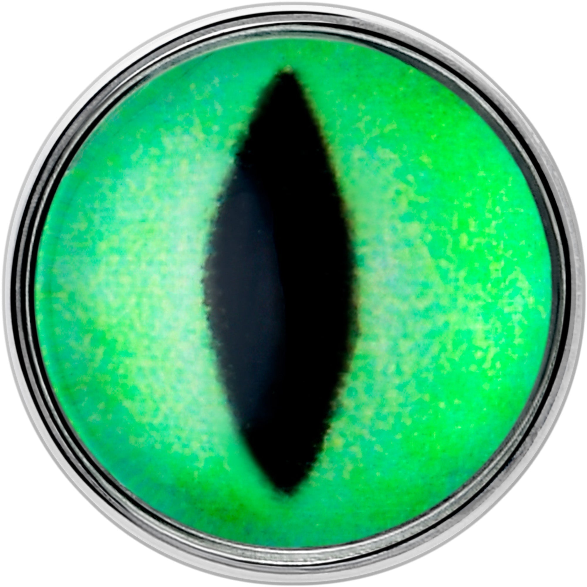 Kitty Green Eye UV Reactive Barbell Tongue Ring | BARBELL Tongue | Wiccan Center