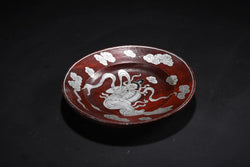 Wood Lacquerware Plate with Silver Inlay – Dunhuang Flying Apsaras (16cm) | Decorative Plate | Wiccan Center