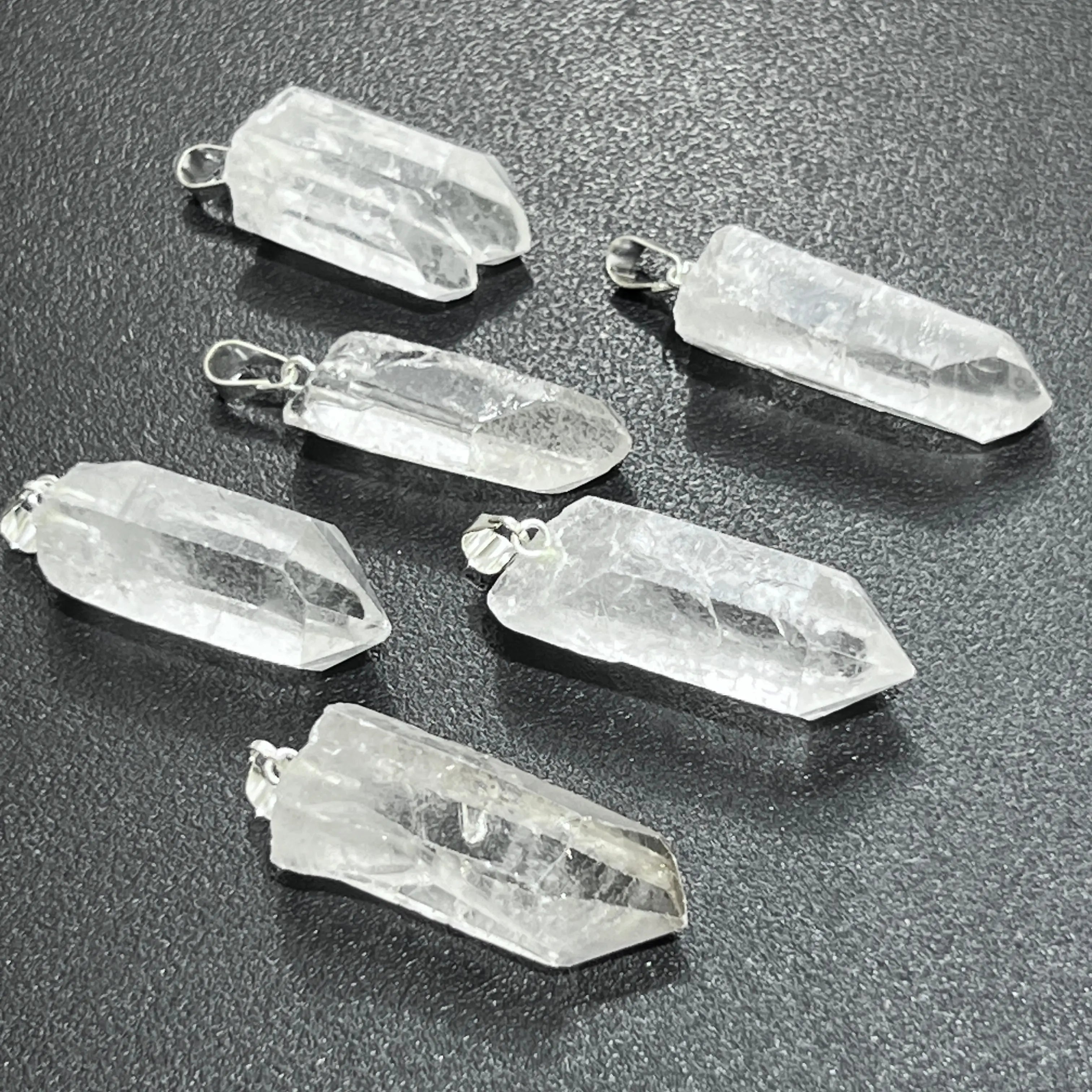 Raw Quartz Crystal Pendant Rough Clear Point (Silver Bail) | Jewelry > Necklaces > Crystal Necklaces | Wiccan Center