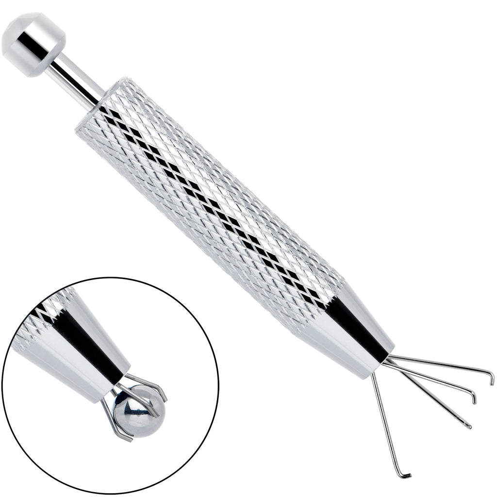 Silver Piercing Ball Grabber Tool 2.48 Inch Length | TOOL Ball Removal | Wiccan Center