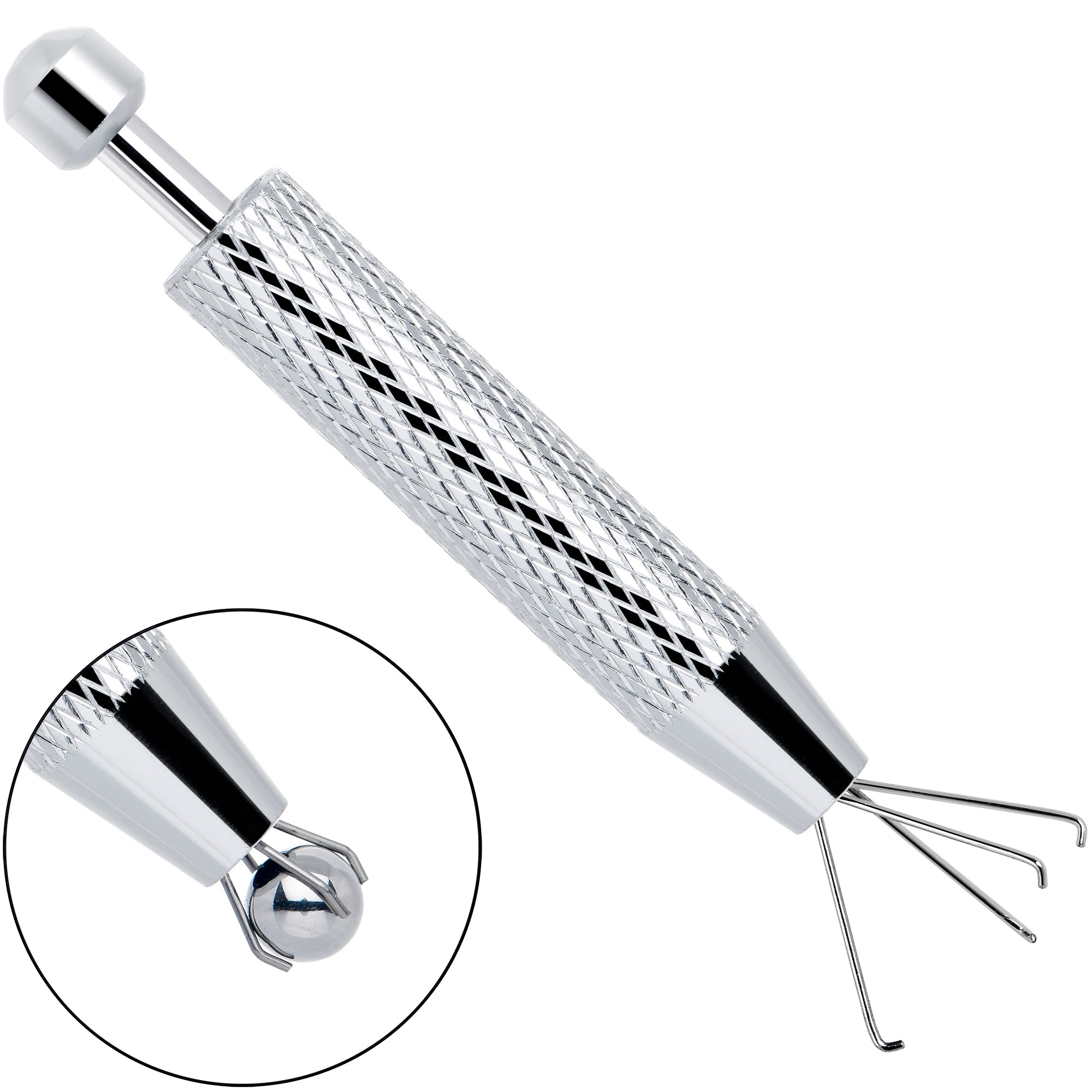 Silver Piercing Ball Grabber Tool 2.48 Inch Length | TOOL Ball Removal | Wiccan Center
