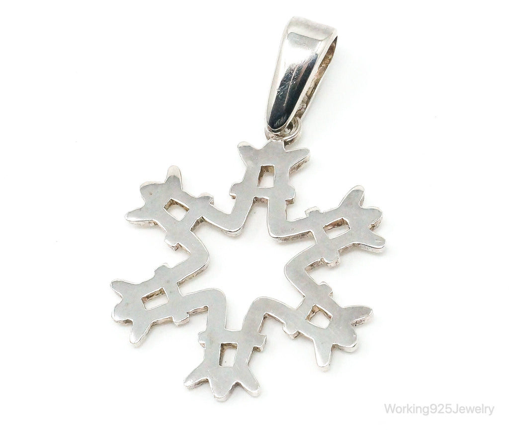 Large Vintage Mexico Snowflake Sterling Silver Pendant | Jewelry > Necklaces > Pendants | Wiccan Center