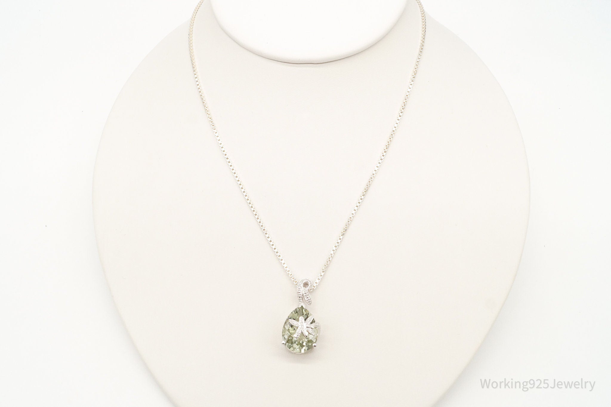 Vintage Prasiolite Dragonflies Sterling Silver Necklace | Jewelry > Necklaces > Pendants | Wiccan Center