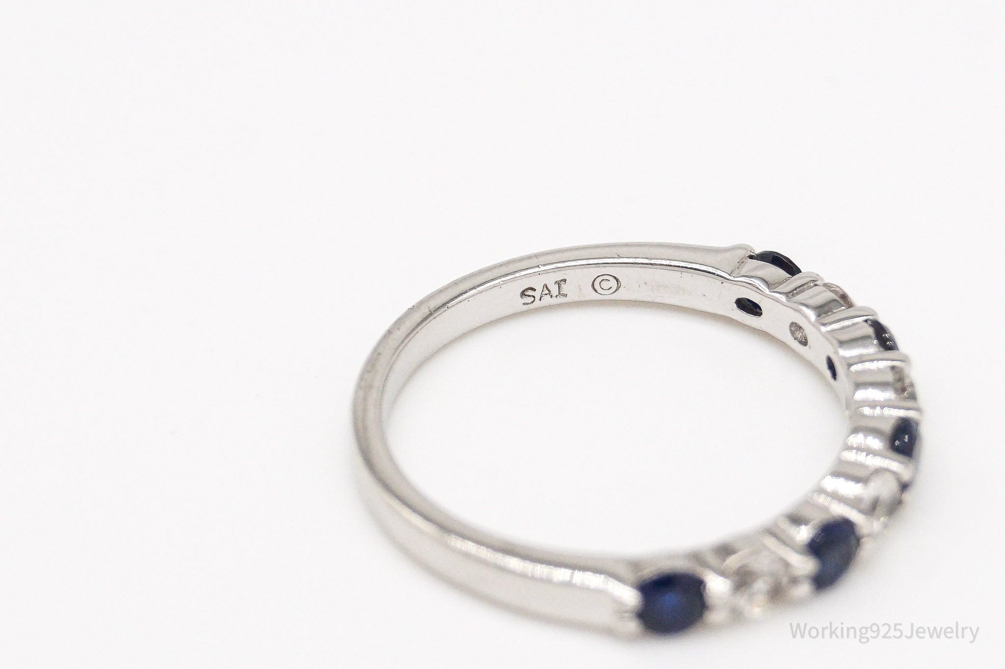 Vintage SAI Lab Sapphire Cubic Zirconia Sterling Silver Ring - Size 6.75 | Jewelry > Rings | Wiccan Center