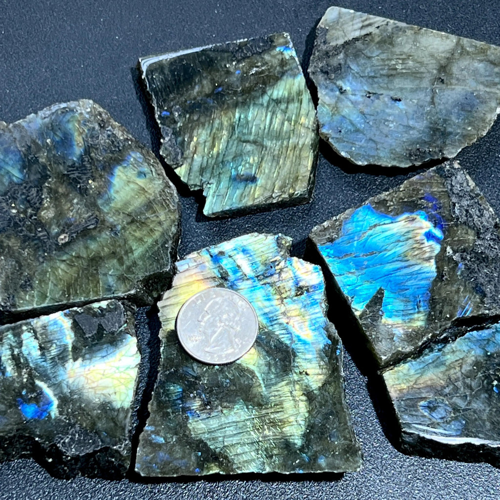 Flashy Labradorite Polished Rough Cut Slab Tiles (By The Piece or Pound) Wholesale | Home & Living > Home Decor > Home Accents > Rocks & Geodes | Wiccan Center